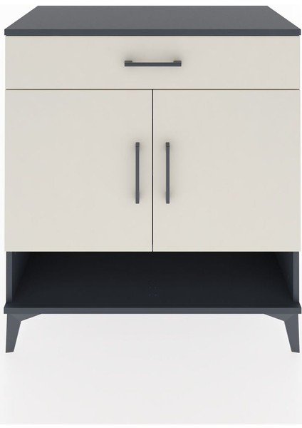 Hyperion Şifonyer 2 Raflı Tek Çekmeceli 2 Kapaklı 88X44X96 Antrasit-Aytaşı