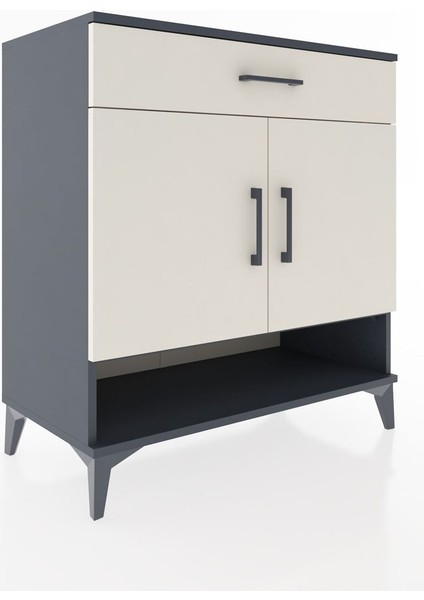 Hyperion Şifonyer 2 Raflı Tek Çekmeceli 2 Kapaklı 88X44X96 Antrasit-Aytaşı fiyatları