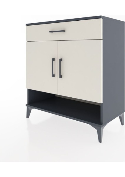 Hyperion Şifonyer 2 Raflı Tek Çekmeceli 2 Kapaklı 88X44X96 Antrasit-Aytaşı modelleri