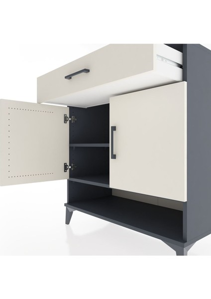 Hyperion Şifonyer 2 Raflı Tek Çekmeceli 2 Kapaklı 88X44X96 Antrasit-Aytaşı indirimleri