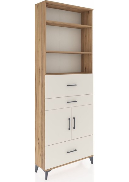 Arges Dolap 4 Raflı 3 Çekmeceli 2 Kapaklı 88X30X243 Çam-Aytaşı fiyatları
