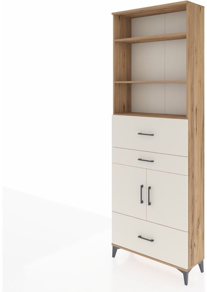 Arges Dolap 4 Raflı 3 Çekmeceli 2 Kapaklı 88X30X243 Çam-Aytaşı modelleri