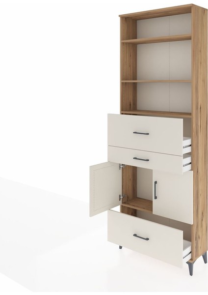 Arges Dolap 4 Raflı 3 Çekmeceli 2 Kapaklı 88X30X243 Çam-Aytaşı fırsatları