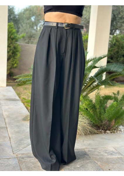 Siyah Kemerli Palazzo Pantolon fiyatları