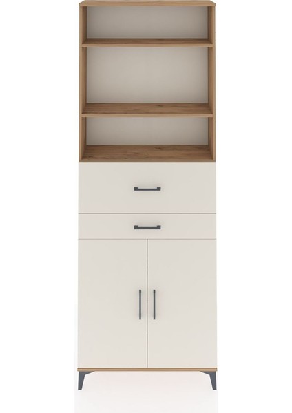 Arges Dolap 4 Raflı 2 Çekmeceli 2 Kapaklı 88X30X243 Çam-Aytaşı