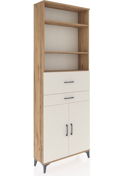 Arges Dolap 4 Raflı 2 Çekmeceli 2 Kapaklı 88X30X243 Çam-Aytaşı fiyatları
