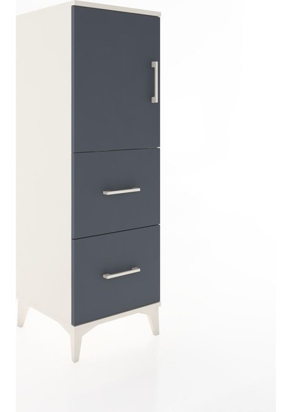 Hyperion Dolap 2 Raflı 2 Çekmeceli Tek Kapaklı 44X44X134 Aytaşı-Antrasit fiyatları