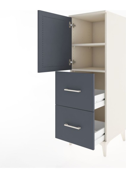 Hyperion Dolap 2 Raflı 2 Çekmeceli Tek Kapaklı 44X44X134 Aytaşı-Antrasit fırsatları