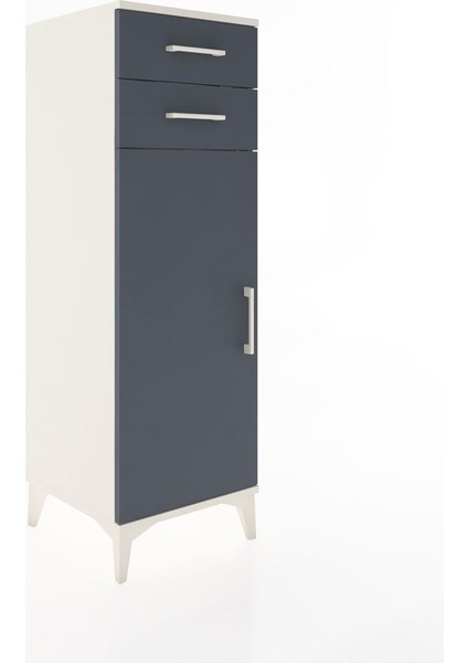 Hyperion Dolap 2 Raflı 2 Çekmeceli Tek Kapaklı 44X44X134 Aytaşı-Antrasit fiyatları