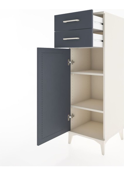 Hyperion Dolap 2 Raflı 2 Çekmeceli Tek Kapaklı 44X44X134 Aytaşı-Antrasit fırsatları