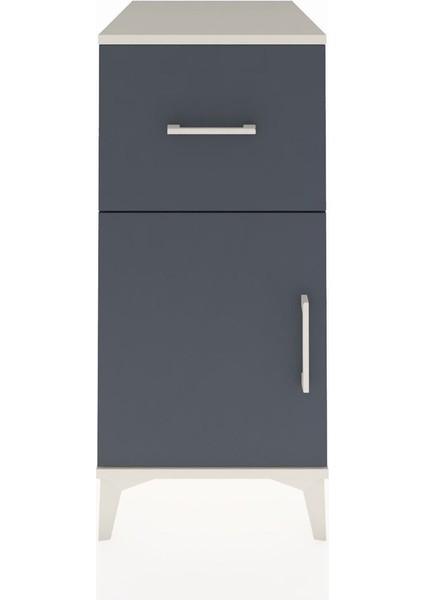 Kronos Komodin Tek Raflı Tek Çekmeceli Tek Kapaklı 44X59X96 Aytaşı-Antrasit