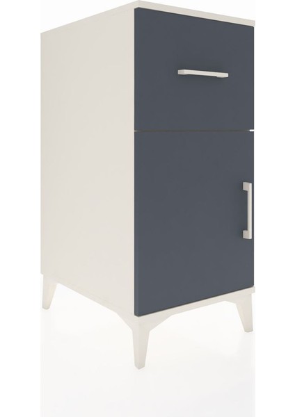 Kronos Komodin Tek Raflı Tek Çekmeceli Tek Kapaklı 44X59X96 Aytaşı-Antrasit fiyatları