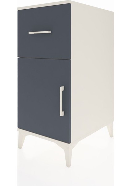 Kronos Komodin Tek Raflı Tek Çekmeceli Tek Kapaklı 44X59X96 Aytaşı-Antrasit modelleri