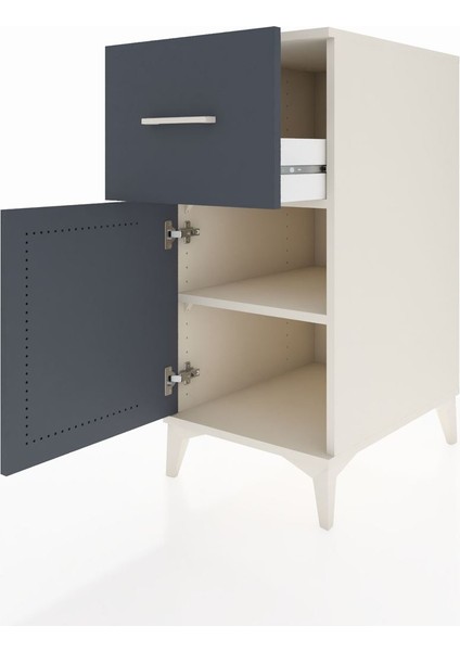 Kronos Komodin Tek Raflı Tek Çekmeceli Tek Kapaklı 44X59X96 Aytaşı-Antrasit fırsatları