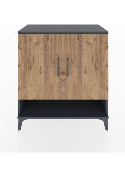 Hyperion Şifonyer Tek Raflı 2 Kapaklı 88X44X96 Antrasit-Çam