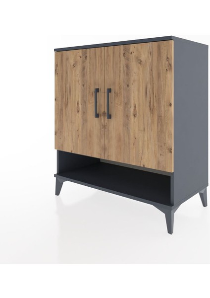 Hyperion Şifonyer Tek Raflı 2 Kapaklı 88X44X96 Antrasit-Çam modelleri