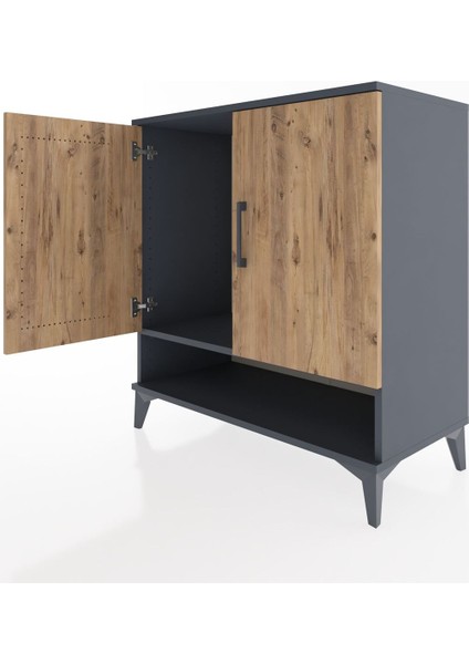 Hyperion Şifonyer Tek Raflı 2 Kapaklı 88X44X96 Antrasit-Çam fırsatları