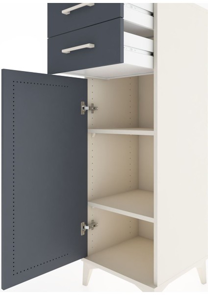 Hyperion Dolap 2 Raflı 2 Çekmeceli Tek Kapaklı 44X44X134 Aytaşı-Antrasit indirimleri