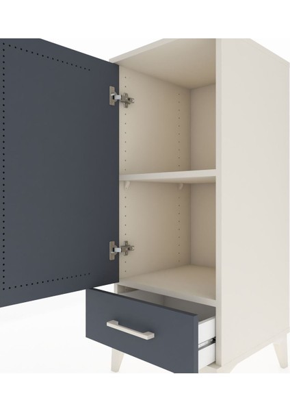 Hyperion Komodin 2 Raflı Tek Çekmeceli Tek Kapaklı 44X44X106 Aytaşı-Antrasit indirimleri