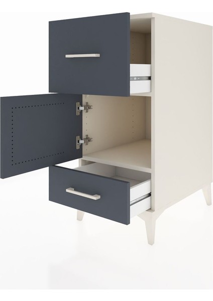 Kronos Komodin Tek Raflı 2 Çekmeceli Tek Kapaklı 44X59X96 Aytaşı-Antrasit fırsatları