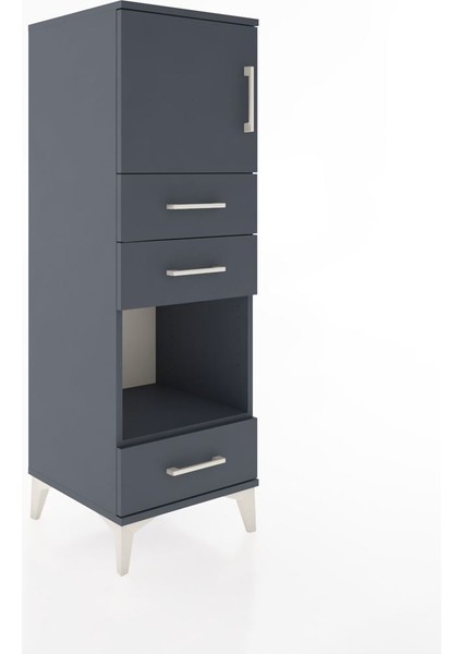 Hyperion Dolap 2 Raflı 3 Çekmeceli Tek Kapaklı 44X44X134 Antrasit-Antrasit fiyatları