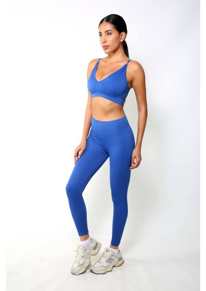 Yüksek Bel Dikişsiz Toparlayıcı Spor Tayt – Mavi fiyatları