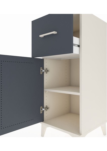 Hyperion Komodin Tek Raflı Tek Çekmeceli Tek Kapaklı 44X44X106 Aytaşı-Antrasit indirimleri