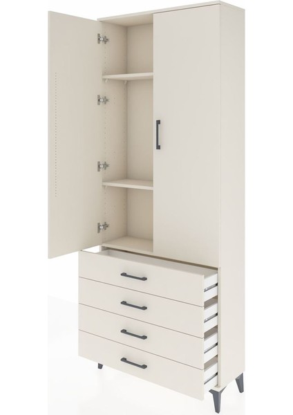 Arges Dolap 3 Raflı 4 Çekmeceli 2 Kapaklı 88X30X221 Aytaşı-Aytaşı fırsatları