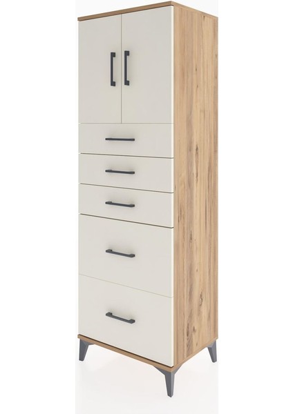 Hyperion Dolap Tek Raflı 5 Çekmeceli 2 Kapaklı 60X44X182 Çam-Aytaşı indirimleri