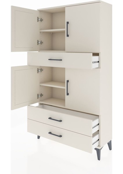 Arges Dolap 4 Raflı 3 Çekmeceli 4 Kapaklı 88X30X163 Aytaşı-Aytaşı fırsatları