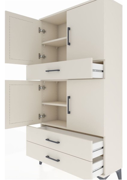 Arges Dolap 4 Raflı 3 Çekmeceli 4 Kapaklı 88X30X163 Aytaşı-Aytaşı indirimleri