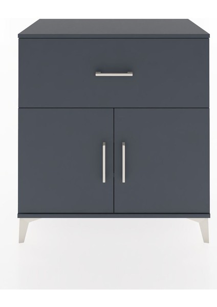 Hyperion Şifonyer 2 Raflı Tek Çekmeceli 2 Kapaklı 88X44X96 Antrasit-Antrasit