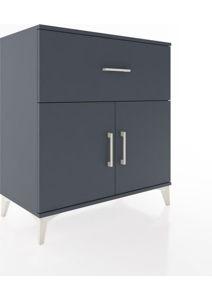 Hyperion Şifonyer 2 Raflı Tek Çekmeceli 2 Kapaklı 88X44X96 Antrasit-Antrasit fiyatları