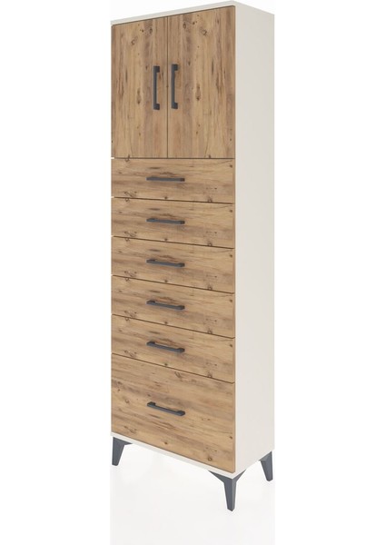 Arges Dolap 2 Raflı 6 Çekmeceli 2 Kapaklı 60X30X182 Aytaşı-Çam modelleri