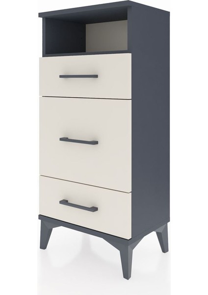 Arges Komodin Tek Raflı 3 Çekmeceli 44X30X96 Antrasit-Aytaşı modelleri
