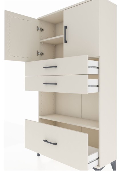 Arges Dolap 3 Raflı 3 Çekmeceli 2 Kapaklı 88X30X163 Aytaşı-Aytaşı indirimleri