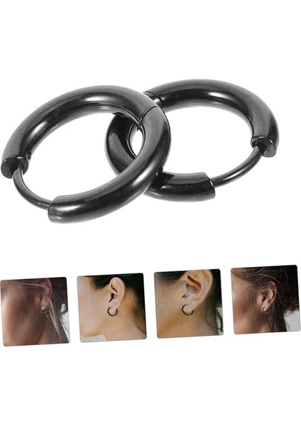 Ince Halka Unisex Erkek Çelik Küpe Çifti mse5