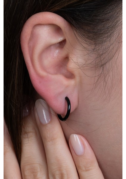 Ince Halka Unisex Erkek Çelik Küpe Çifti mse5