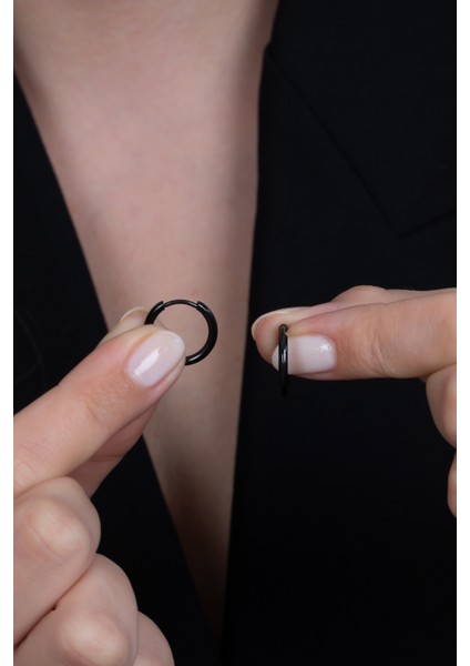 Ince Halka Unisex Erkek Çelik Küpe Çifti mse5