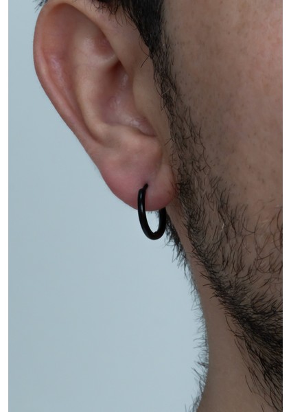 Ince Halka Unisex Erkek Çelik Küpe Çifti mse5