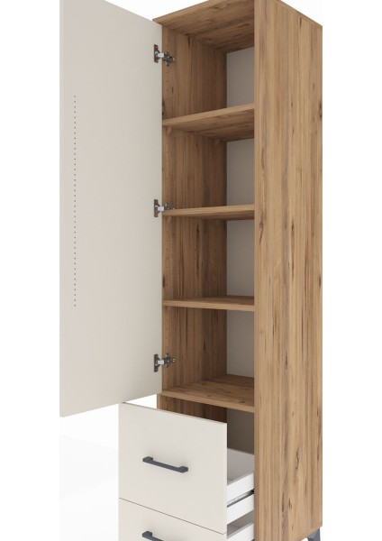 Hyperion Dolap 4 Raflı 2 Çekmeceli Tek Kapaklı 44X44X195 Çam-Aytaşı indirimleri
