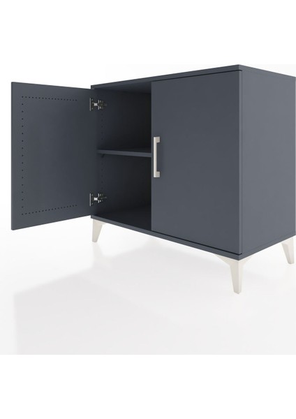 Hyperion Şifonyer Tek Raflı 2 Kapaklı 88X44X80 Antrasit-Antrasit fırsatları