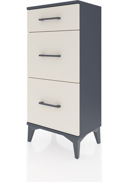 Arges Komodin 3 Çekmeceli 44X30X96 Antrasit-Aytaşı modelleri