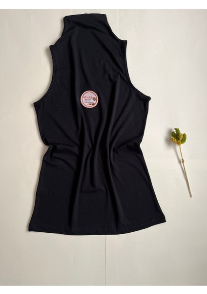 Kadın Body-Atlet Balıkçı Yaka Siyah Renk Kurtarıcı Parça Pamuklu