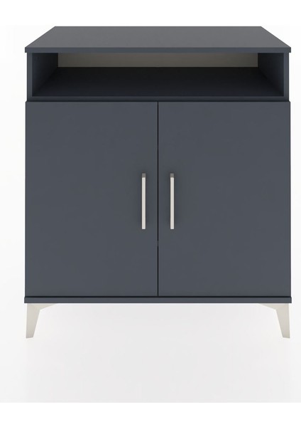 Hyperion Şifonyer 3 Raflı 2 Kapaklı 88X44X96 Antrasit-Antrasit