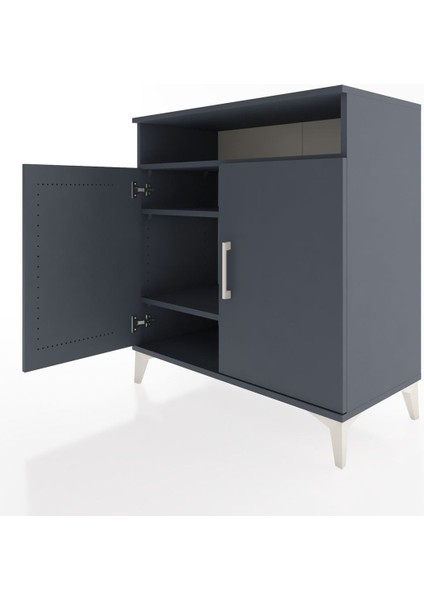 Hyperion Şifonyer 3 Raflı 2 Kapaklı 88X44X96 Antrasit-Antrasit fırsatları