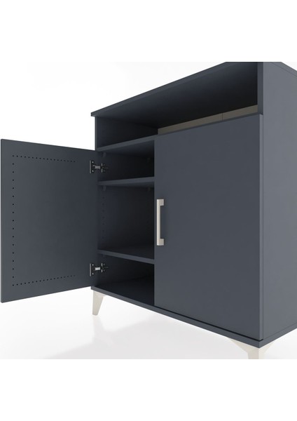 Hyperion Şifonyer 3 Raflı 2 Kapaklı 88X44X96 Antrasit-Antrasit indirimleri