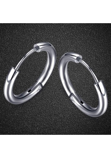 Ince Halka Unisex Erkek Çelik Küpe Çifti mse5