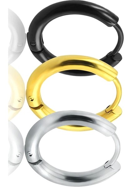 Ince Halka Unisex Erkek Çelik Küpe Çifti mse5