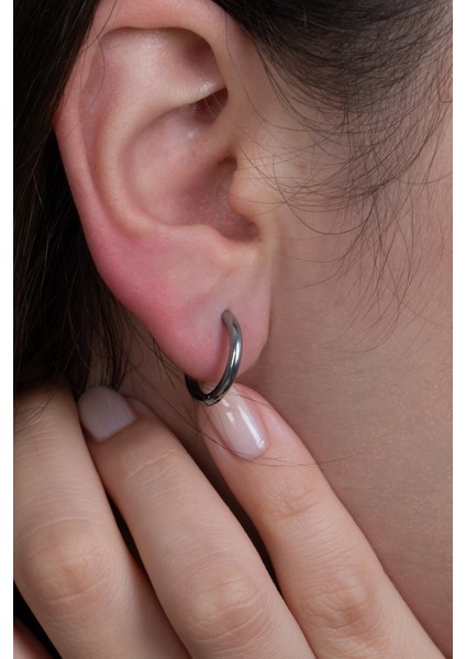 Ince Halka Unisex Erkek Çelik Küpe Çifti mse5